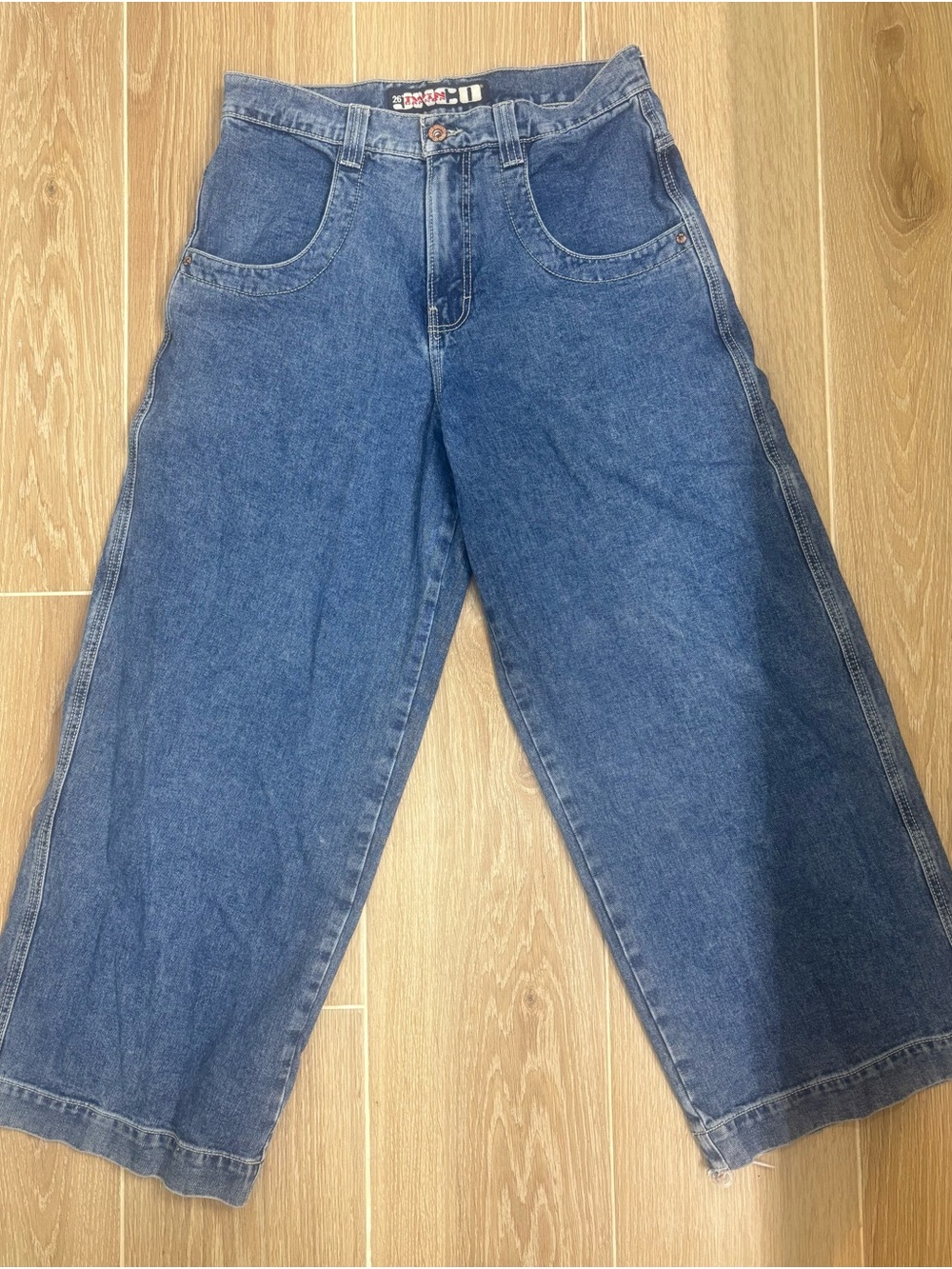 JNCO Men's Wide-Leg Blue Denim Jeans